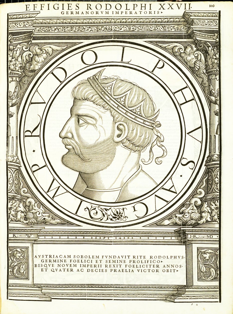 Rodolphus, illustration från "De romerska kejsarna i hela öst och väst" av Hans Rudolf Manuel Deutsch
