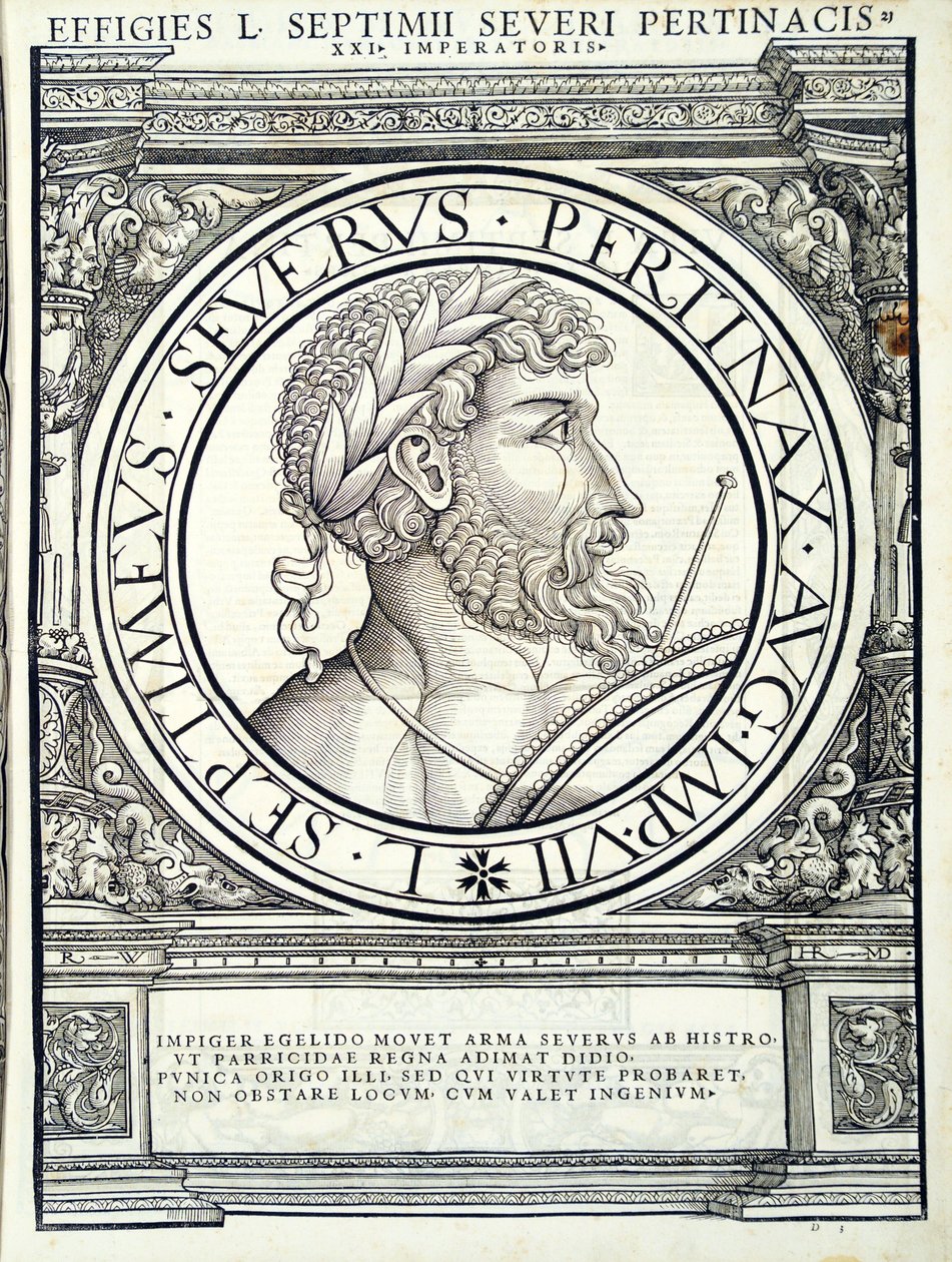 Septimus Severus, illustration från "De romerska kejsarna i hela öst och väst" av Hans Rudolf Manuel Deutsch