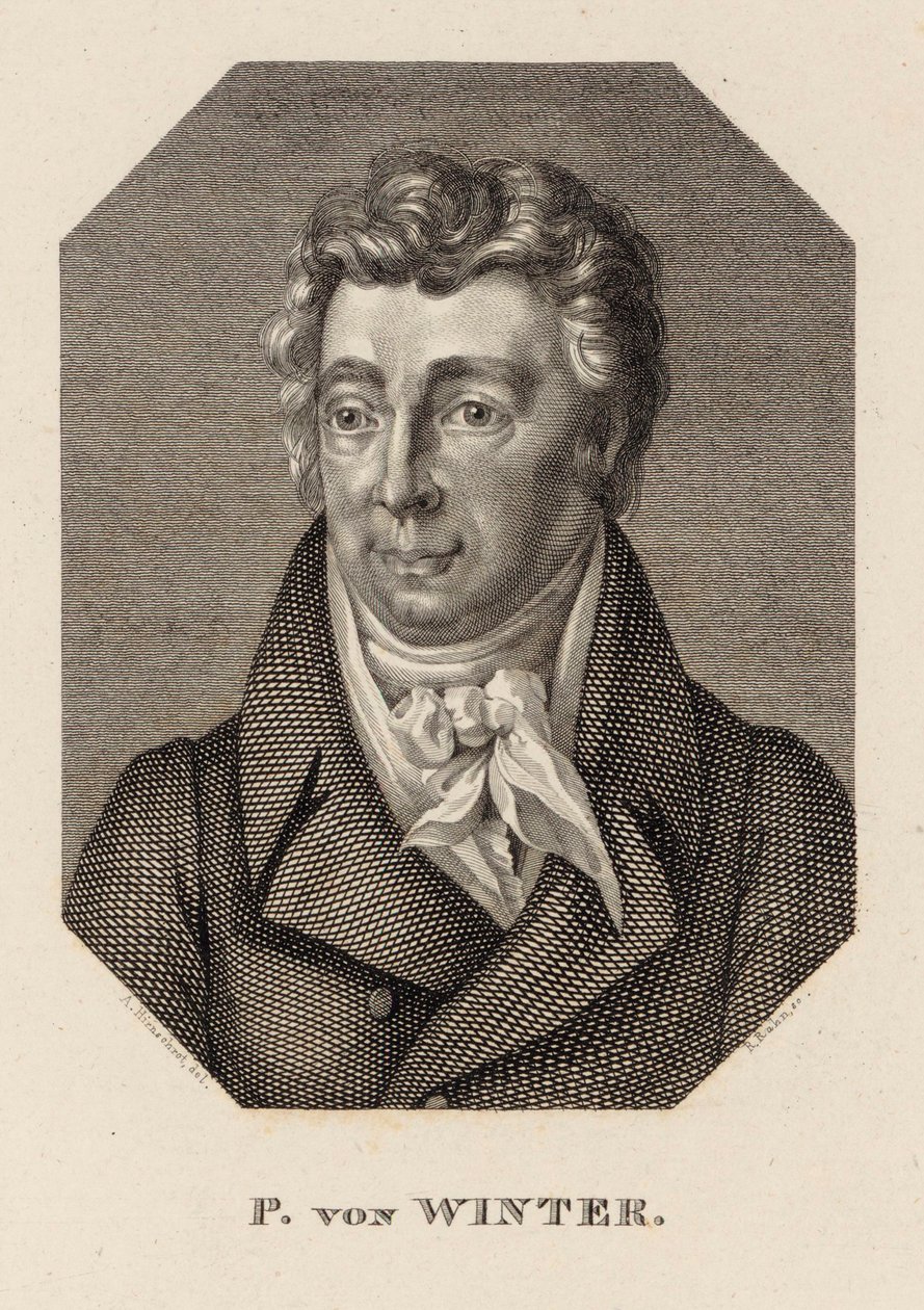 Porträtt av kompositören Peter von Winter 1754-1825 , ca. 1830. av Hans Rudolf Rahn
