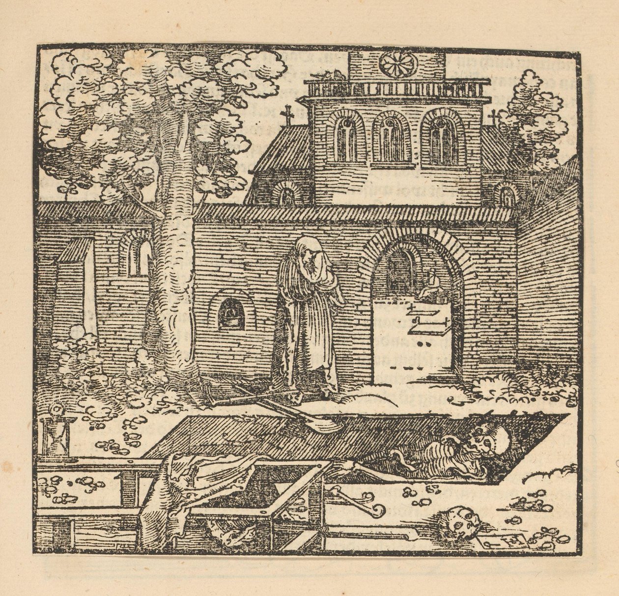 Gråtande kvinna vid en grav av Hans Schäufelein (possibly)