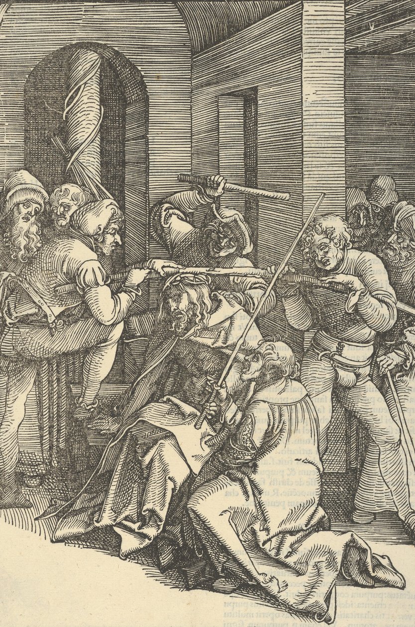 Kristus krönt med törnar, från Mirror of the passion of our Lord Jesu Kristi, 1507. av Hans Schäufelein the Elder