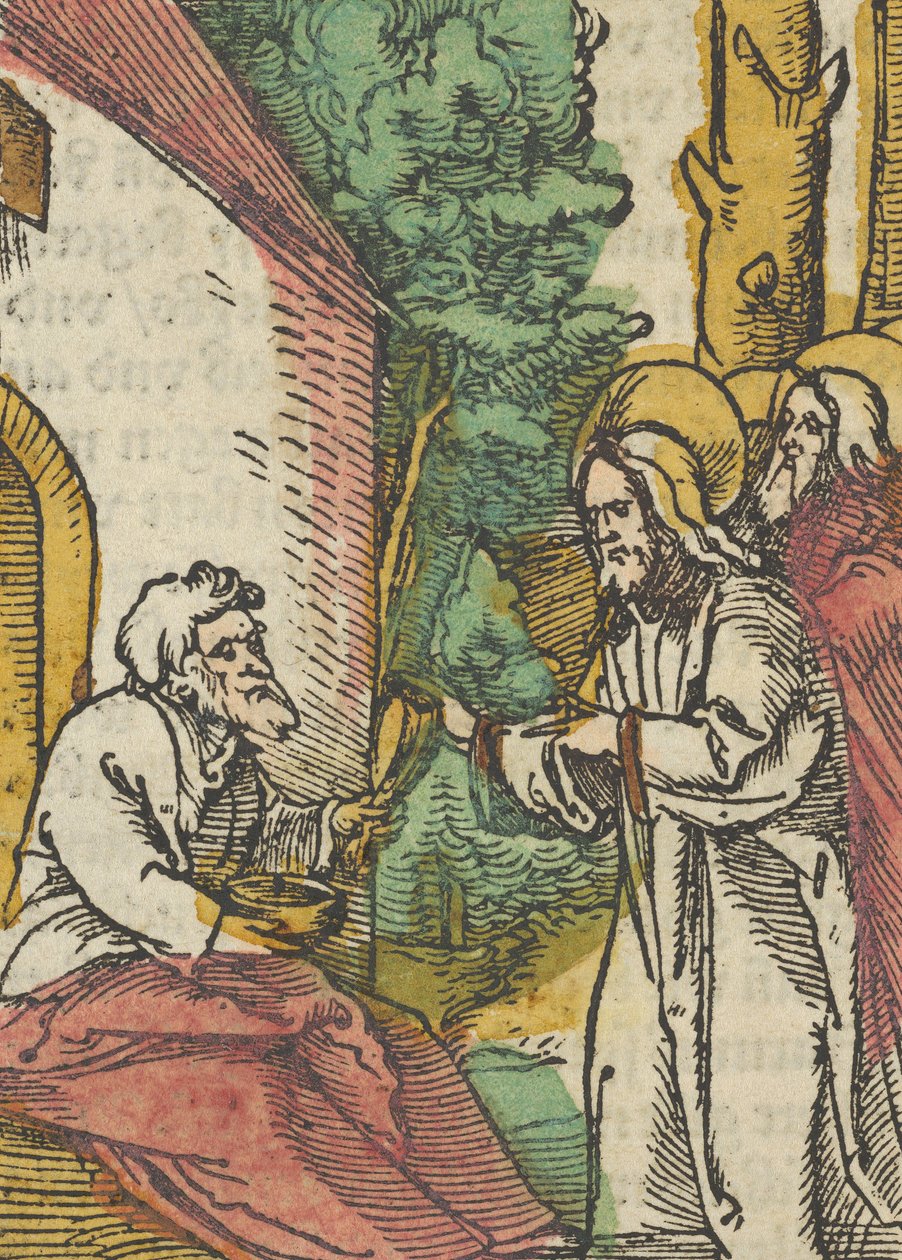 Kristus helar den spetälske, från Das Plenarium, 1517. av Hans Schäufelein the Elder