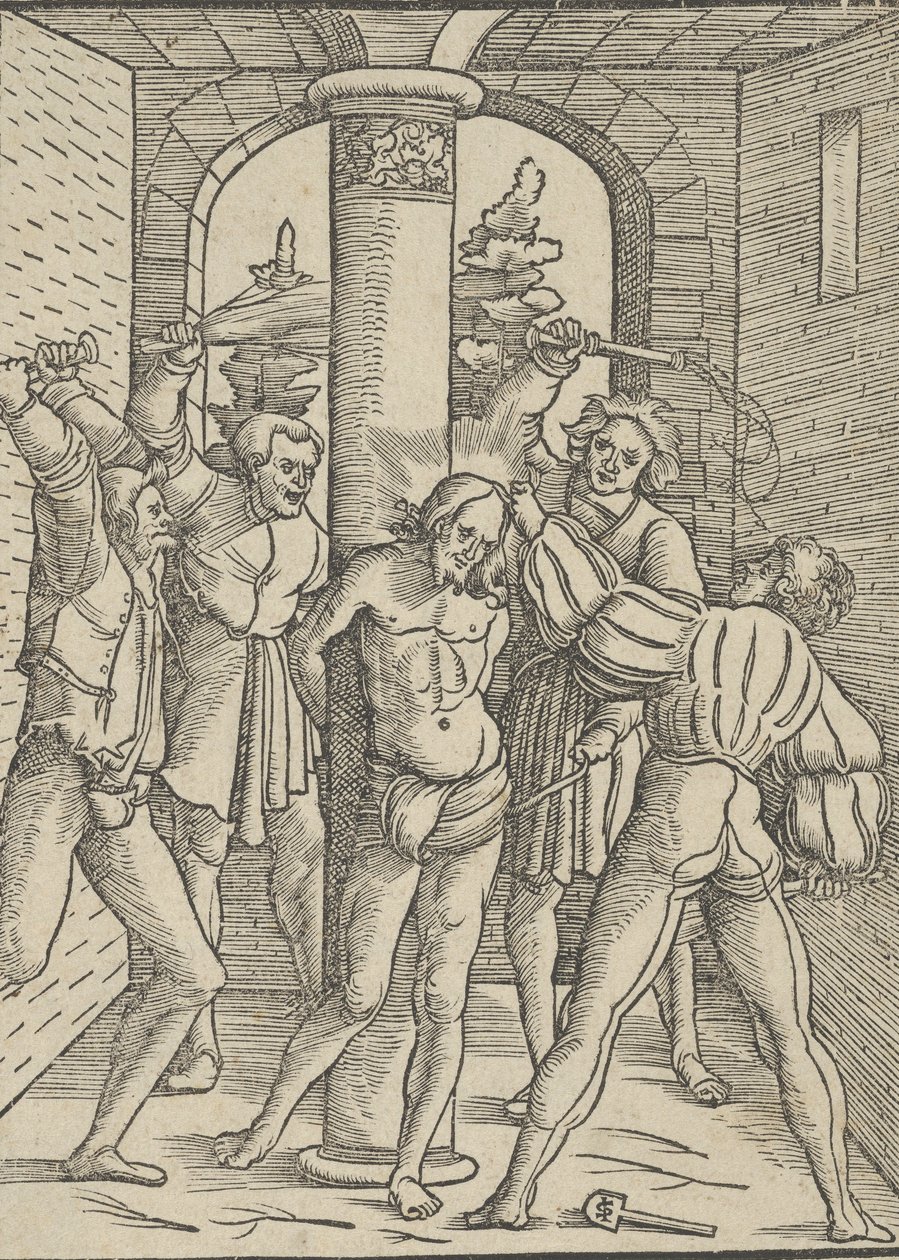 Kristus gisslade, från The Doctrine, Life, and Passion of Jesus Christ, 1537. av Hans Schäufelein the Elder
