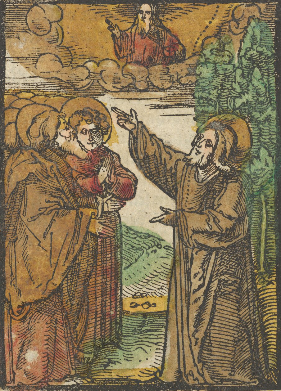 Kristus talar om sin återkomst till fadern, från Das Plenarium, 1517. av Hans Schäufelein the Elder