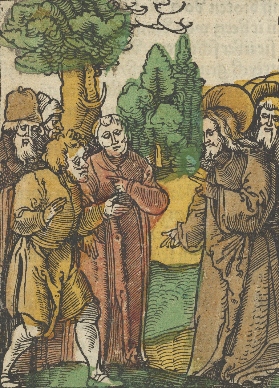Kristus och fariséerna, från Das Plenarium, 1517. av Hans Schäufelein the Elder