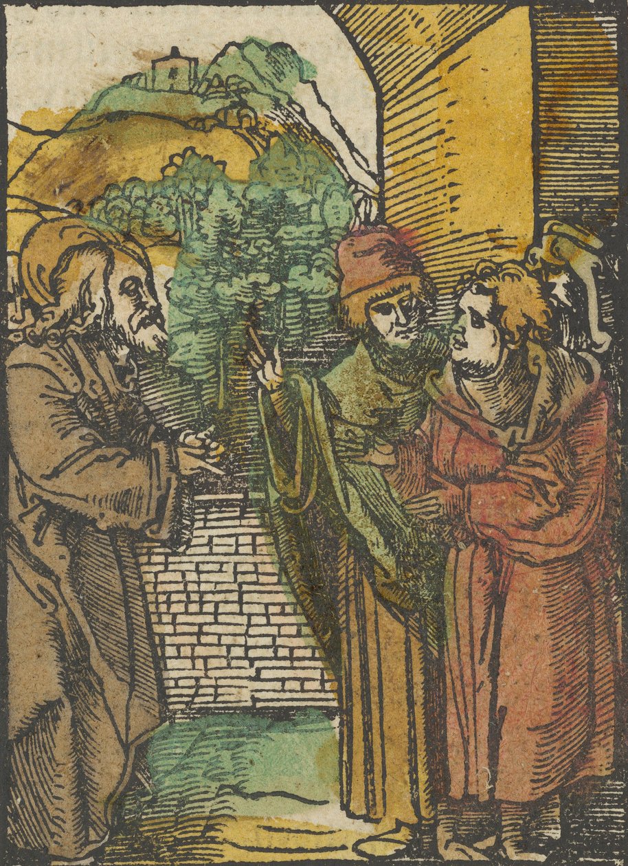 Kristus och fariséerna, från Das Plenarium, 1517. av Hans Schäufelein the Elder