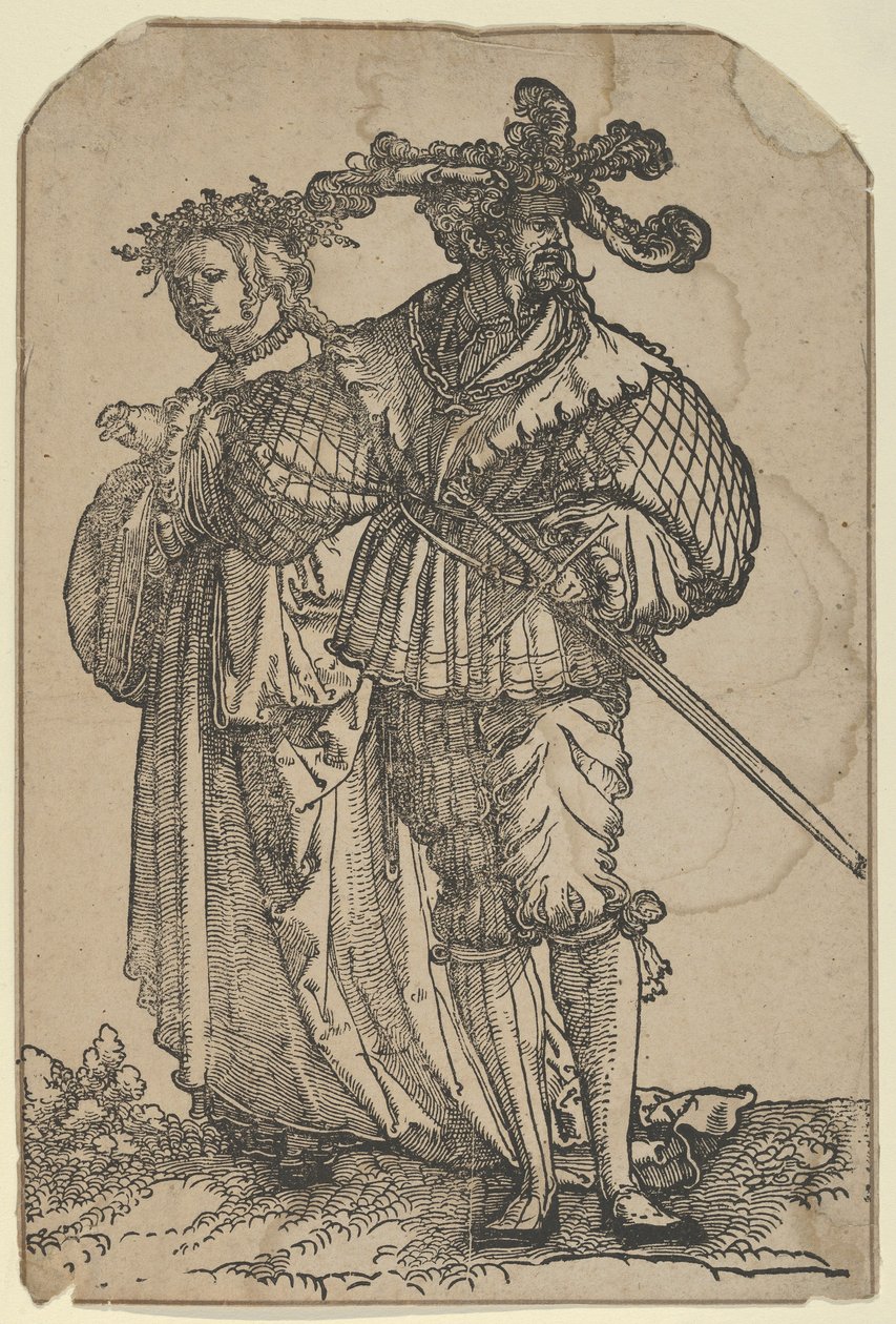 Dancing Couple I, från The Wedding Dancers restrike. av Hans Schäufelein the Elder