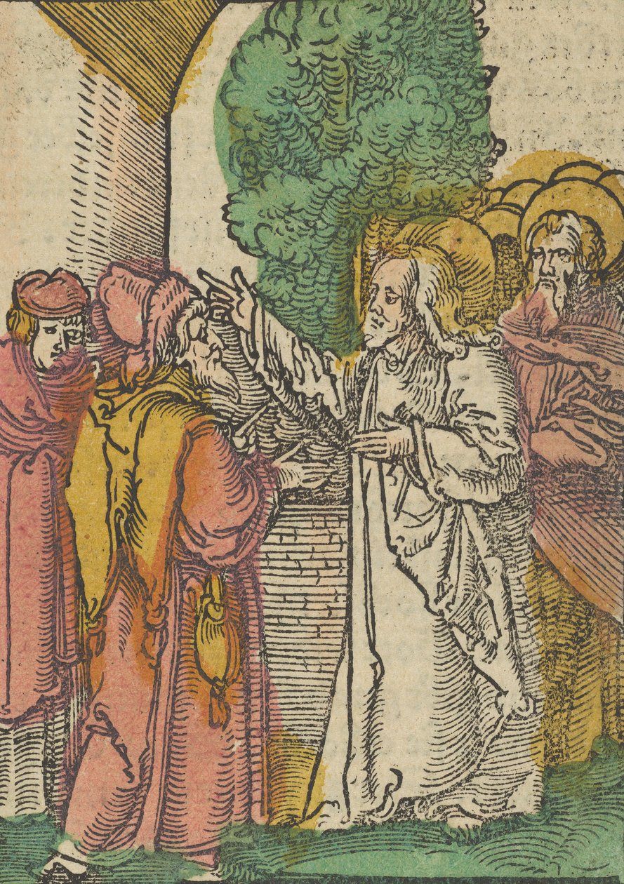 Liknelse om fariséerna och skatteindrivaren, från Das Plenarium, 1517. av Hans Schäufelein the Elder
