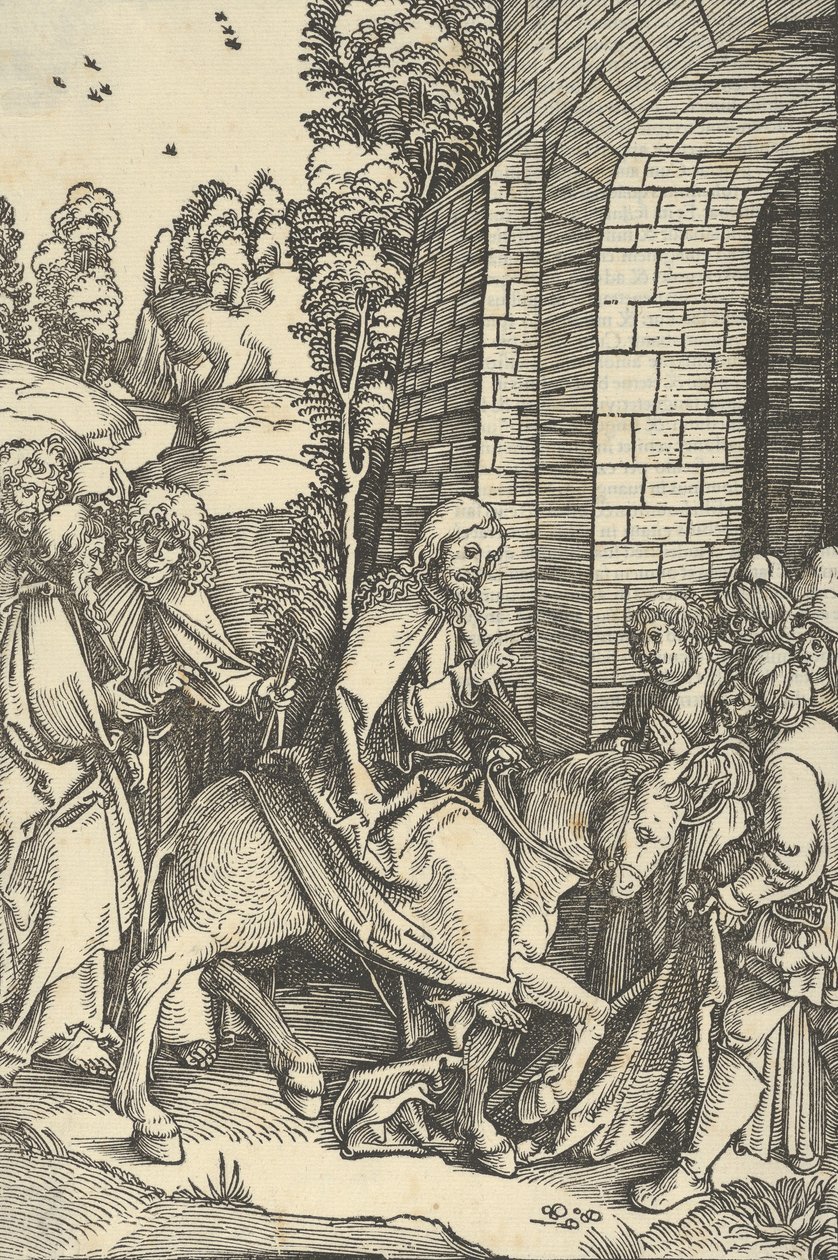 Inträdet i Jerusalem, från spegeln av vår Herre Jesu Kristi passion, 1507. av Hans Schäufelein the Elder