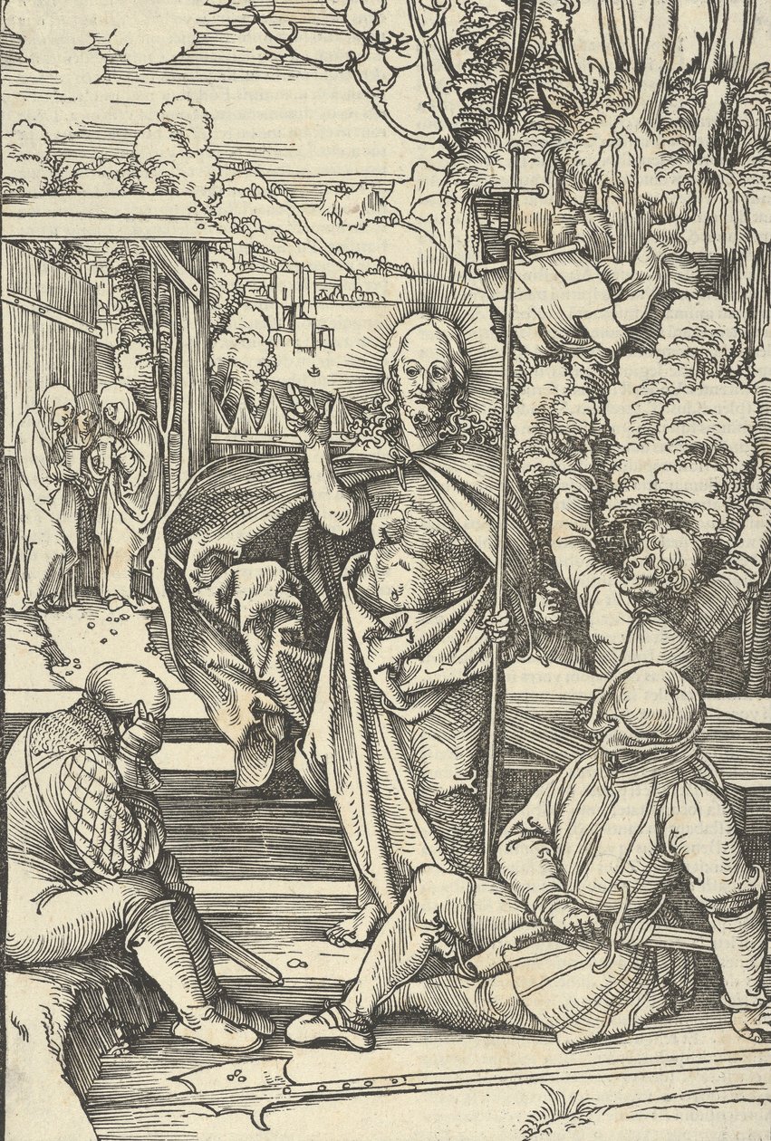 Uppståndelsen, från spegeln av vår Herre Jesu Kristi passion, 1507. av Hans Schäufelein the Elder