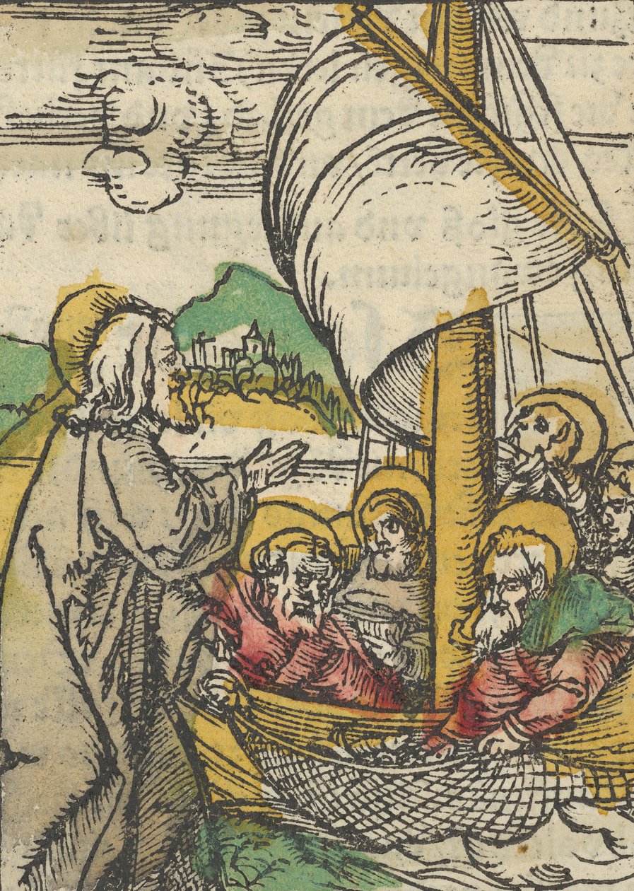 The Second Draft of Fishes av Sankt Peter, från Das Plenarium, 1517. av Hans Schäufelein the Elder