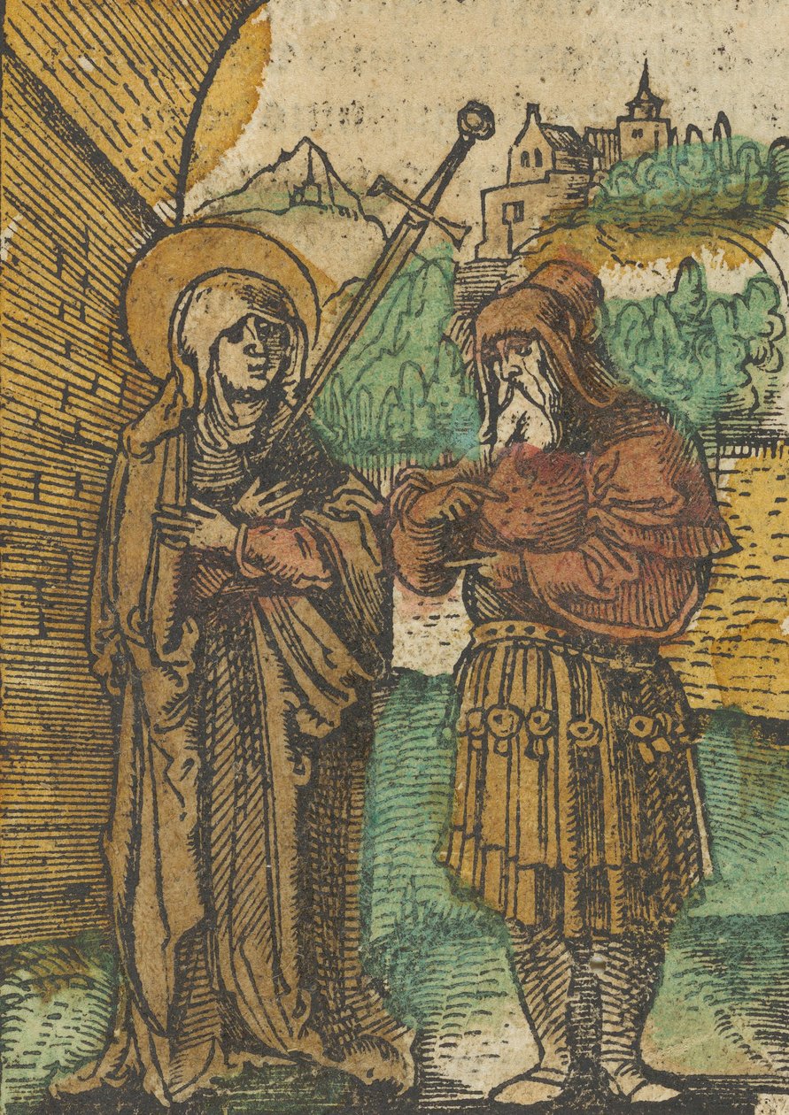 Jungfrun som Mater Dolorosa och Simeon, från Das Plenarium, 1517. av Hans Schäufelein the Elder