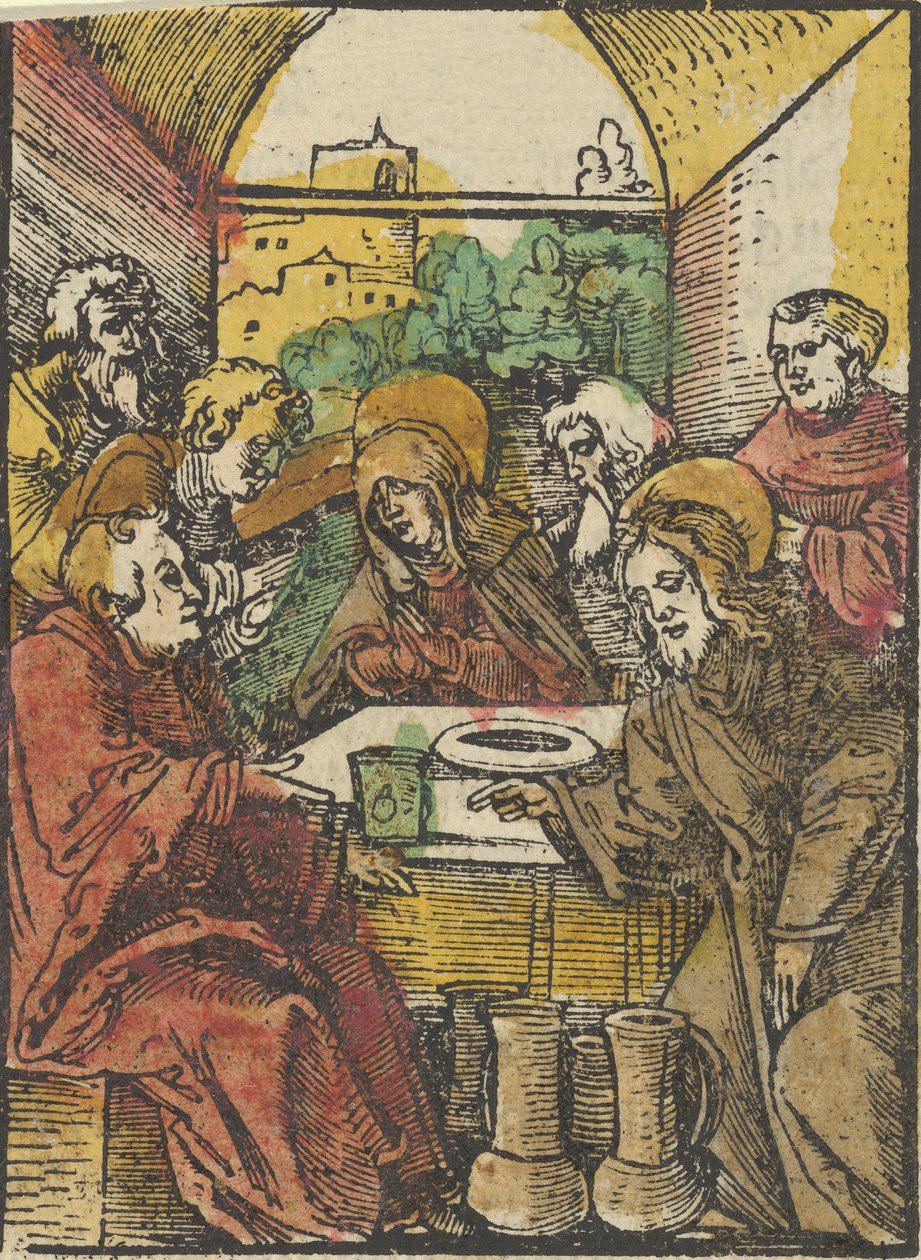 Bröllopet i Cana, från Das Plenarium, 1517. av Hans Schäufelein the Elder