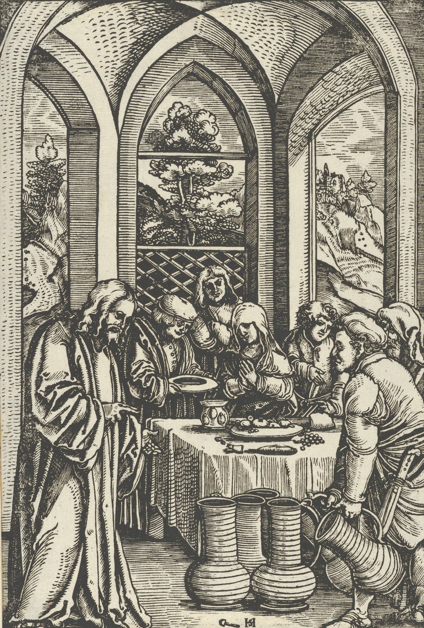 Bröllopet i Kana, från The Life of Christ, ca. 1511-12. av Hans Schäufelein the Elder