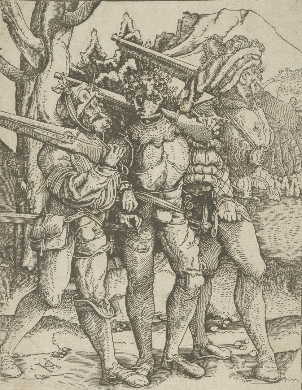 Tre soldater med musköter, ca. 1511-15. av Hans Schäufelein the Elder