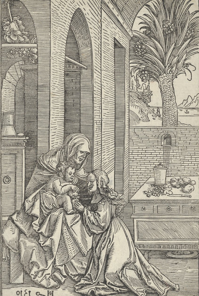 Jungfru och barn med Saint Anne, 1510. av Hans Schäufelein the Elder