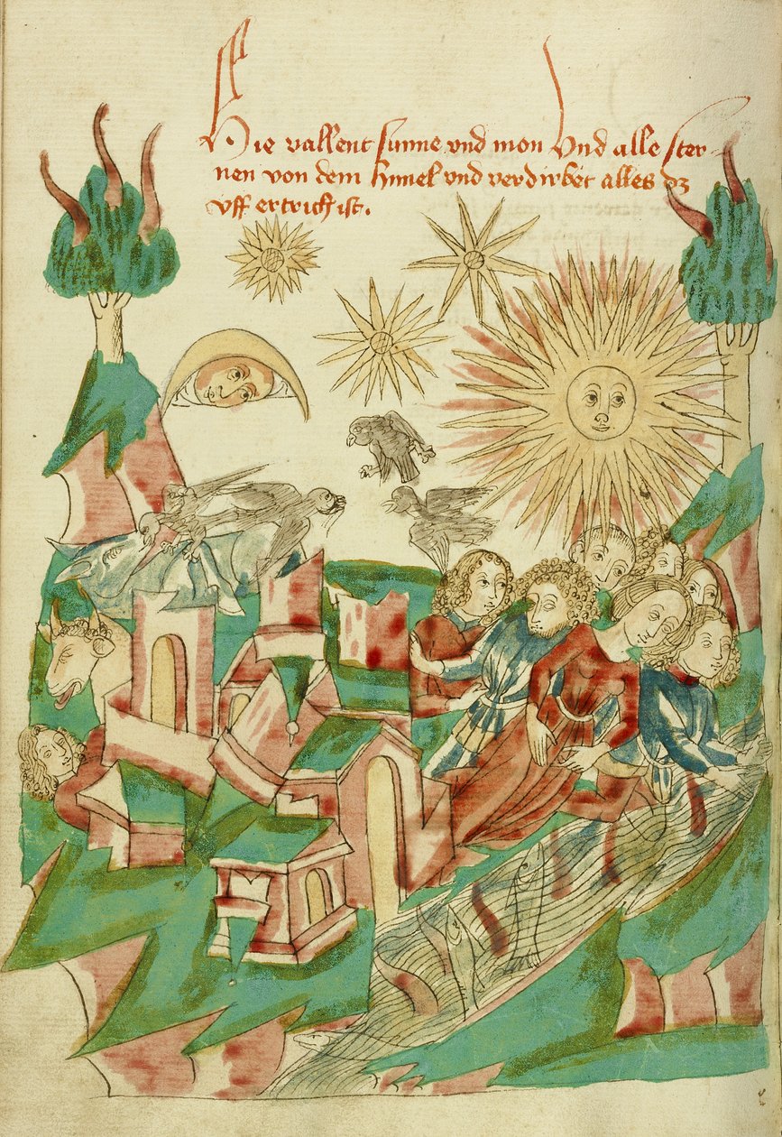 Världens ände Ms Ludwig XV 9 fol. 95v, 1469 (bläck, färgtvättar och tempera på papper) av Hans Schilling