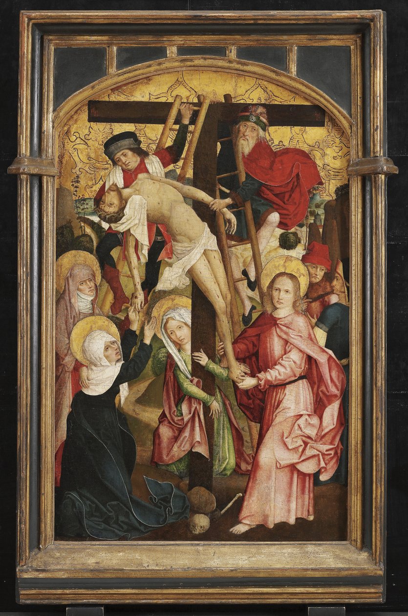 Descent From the Cross, 1490-talet (olja på träpanel) av Hans Schüchlin