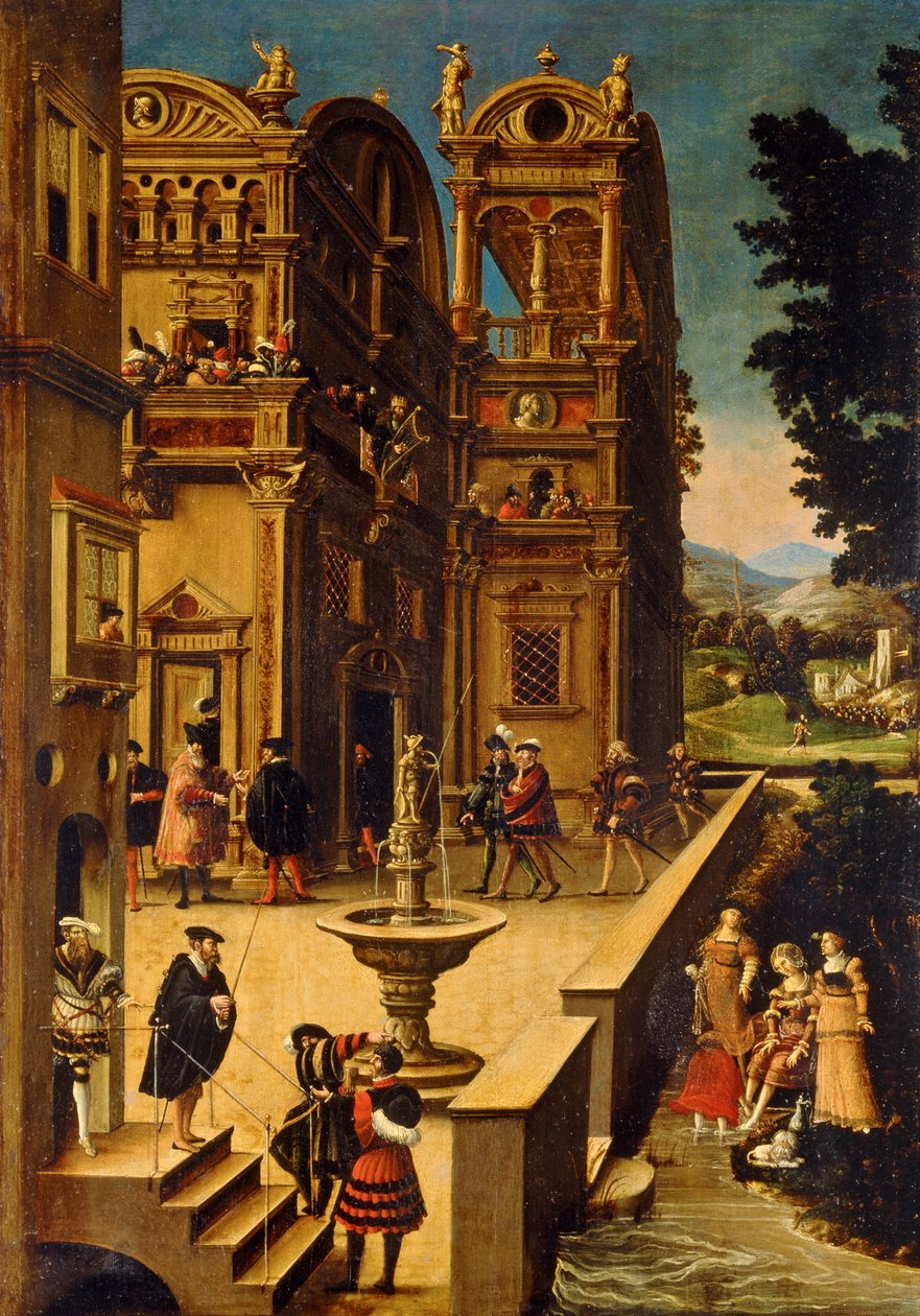 Bathsheba vid hennes bad, efter 1537 av Hans Sebald Beham