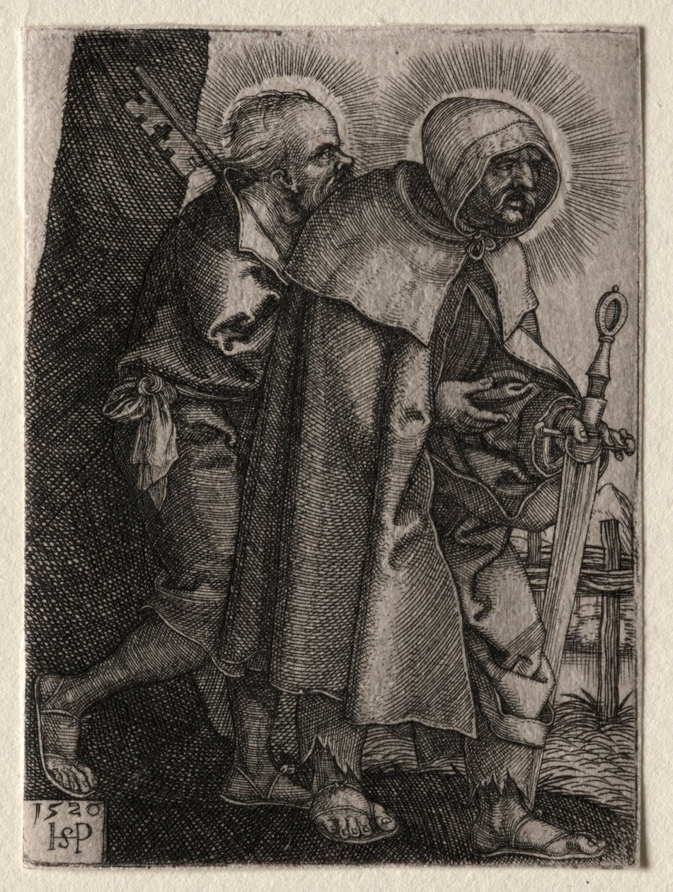 Kristus och apostlarna: St. Peter och St. Paul, 1520. av Hans Sebald Beham