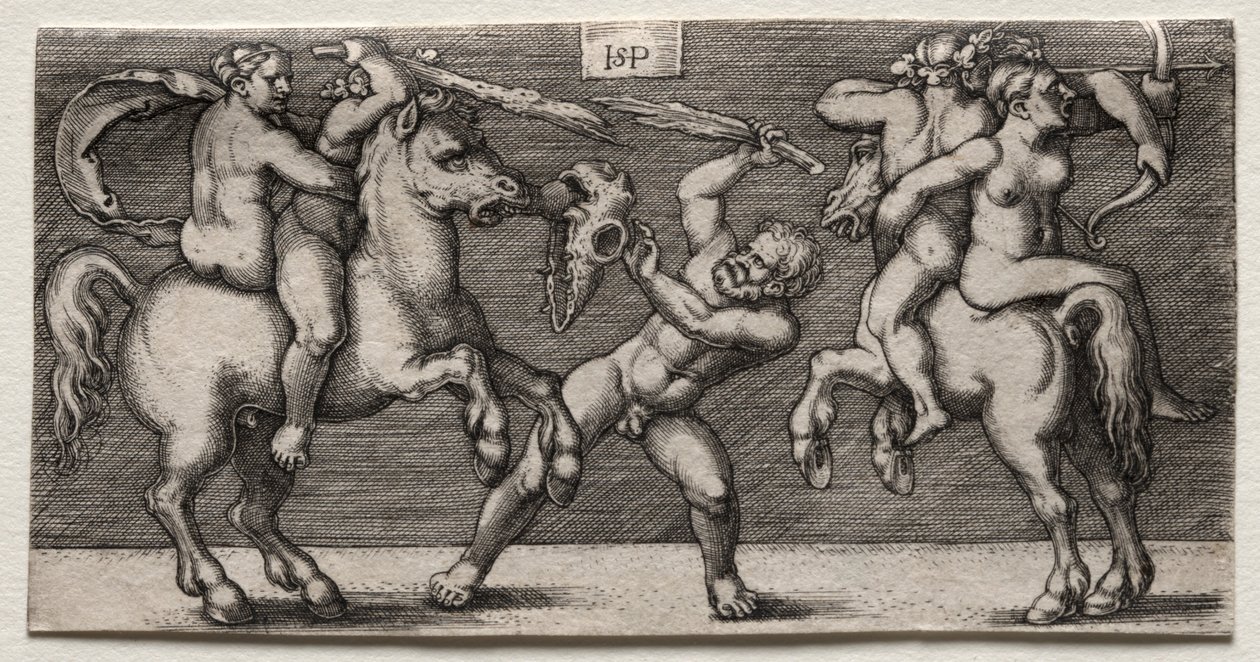 Strid mellan tre män, 1546-1547. av Hans Sebald Beham