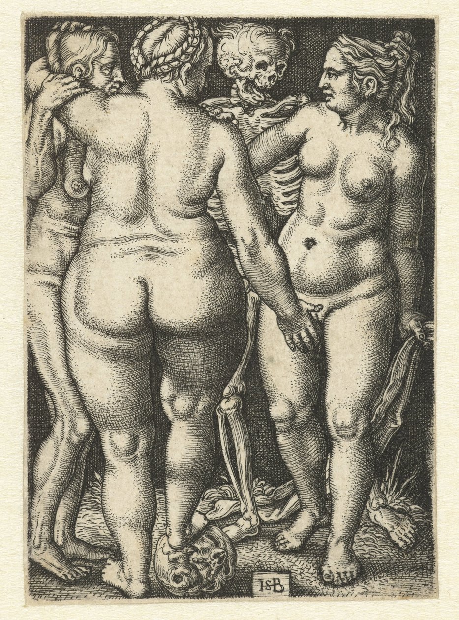 Döden och tre stående nakna kvinnor av Hans Sebald Beham