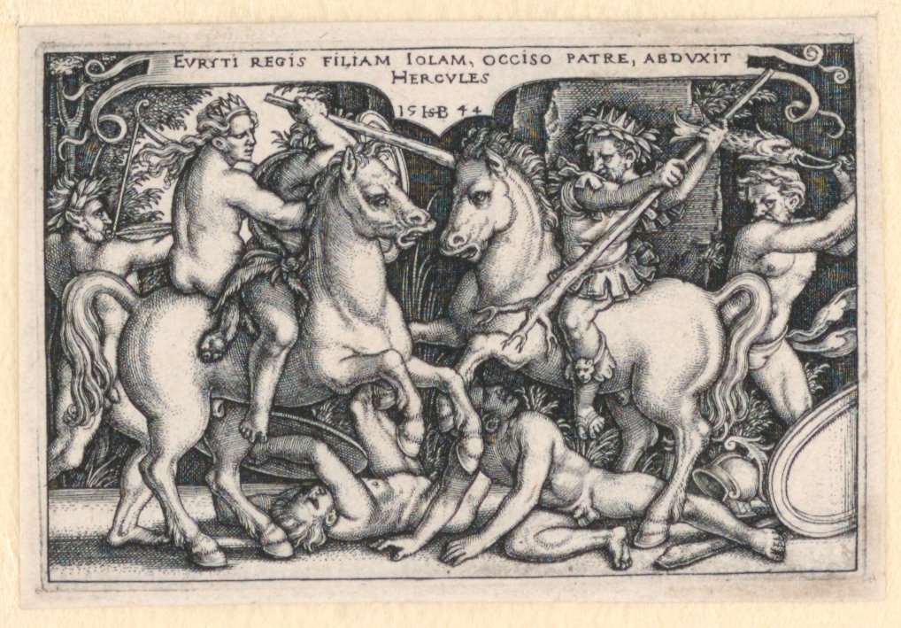 Hercules kidnappar Iole av Hans Sebald Beham