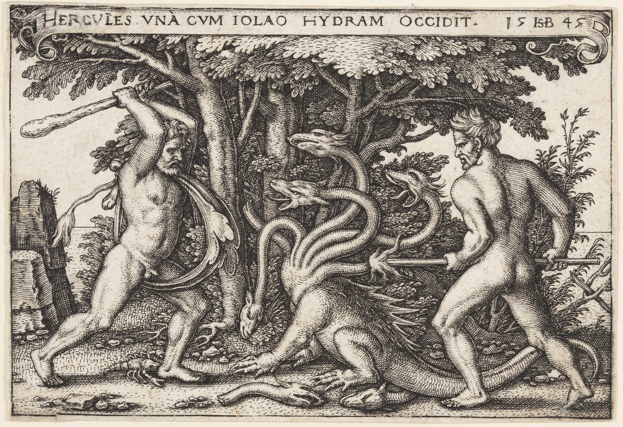 Herkules dödar hydran av Hans Sebald Beham