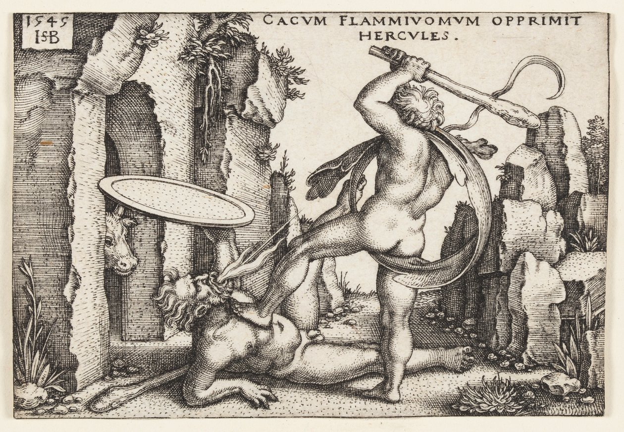 Hercules och Cacus av Hans Sebald Beham