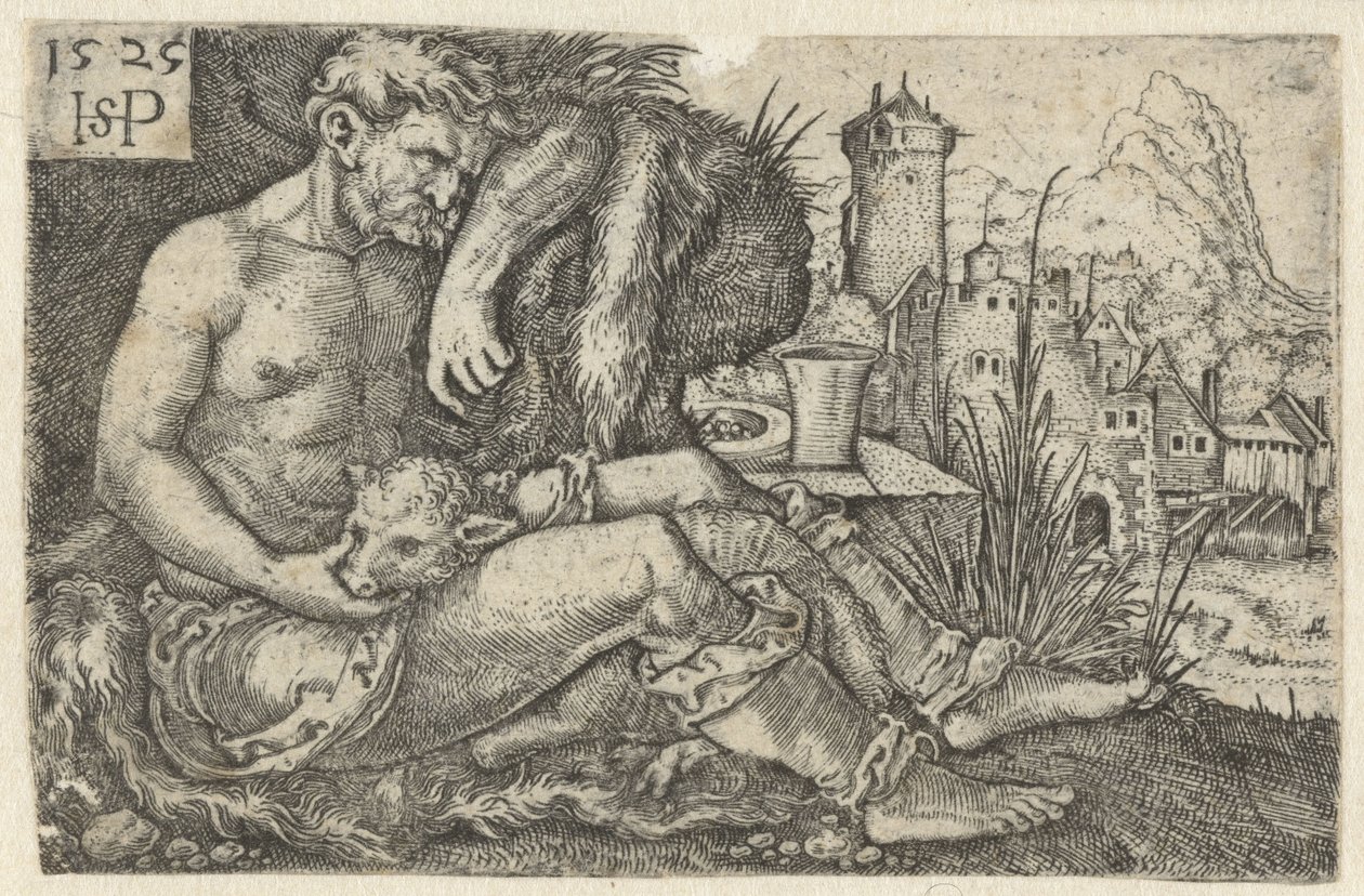Herde och ett får av Hans Sebald Beham