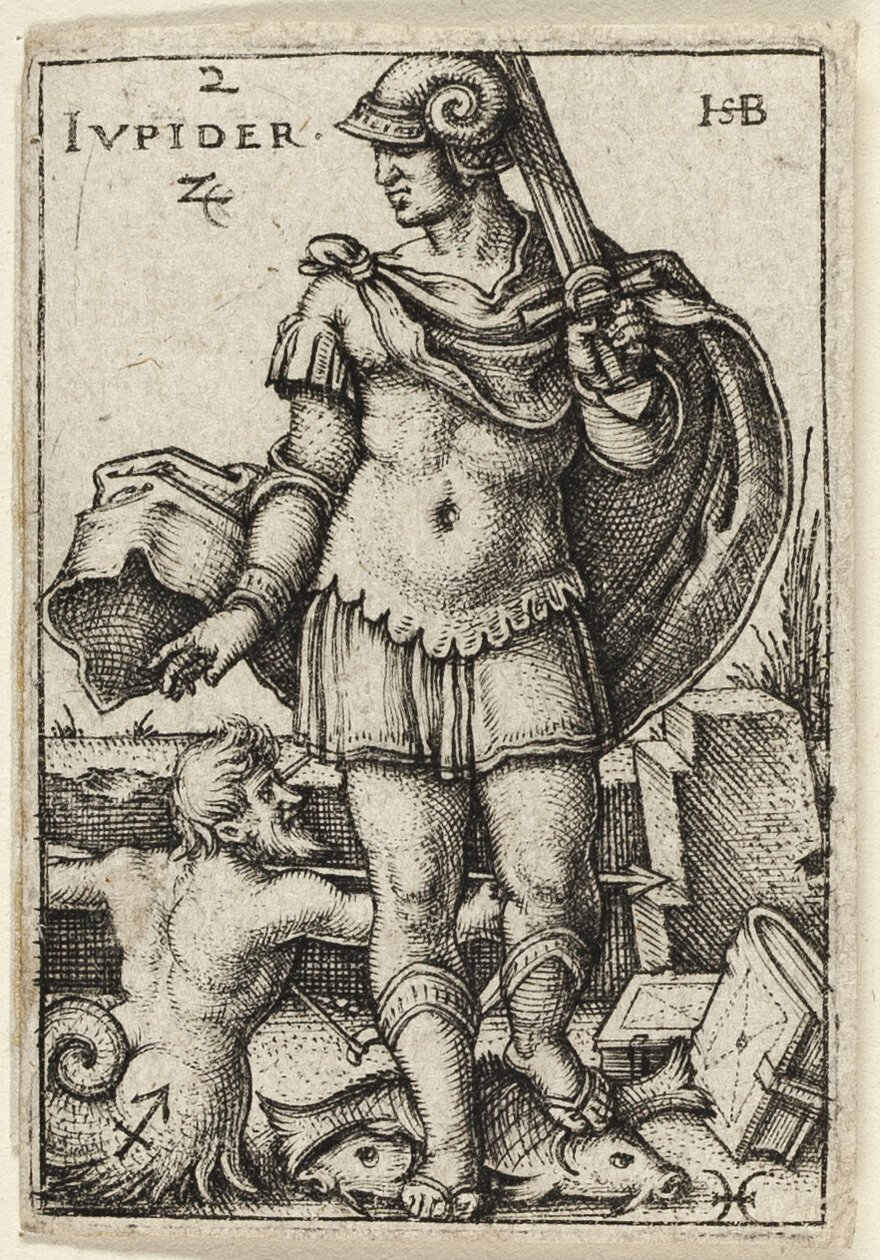 Jupiter, plansch två från De sju planeterna med zodiakerna av Hans Sebald Beham