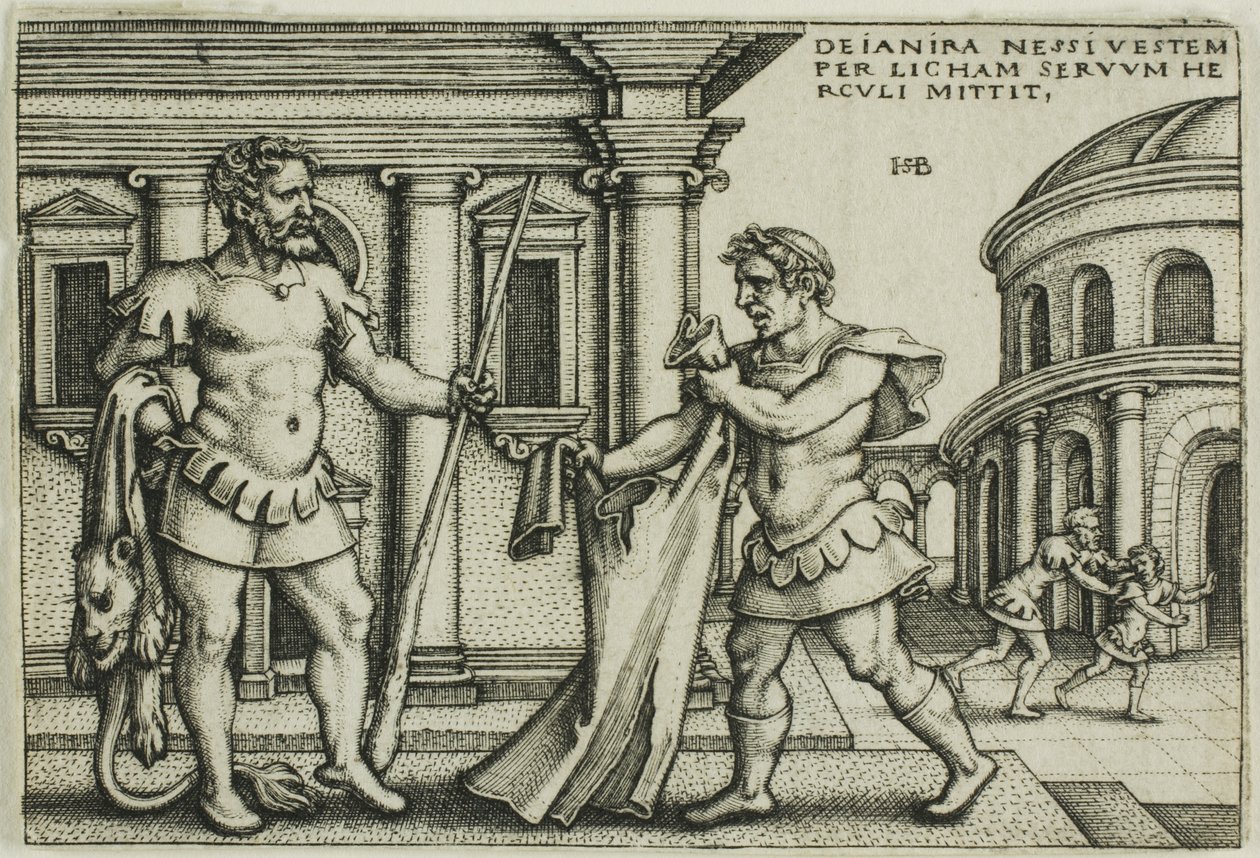 Lichas ger Nessus dräkt till Hercules, från Hercules arbete av Hans Sebald Beham