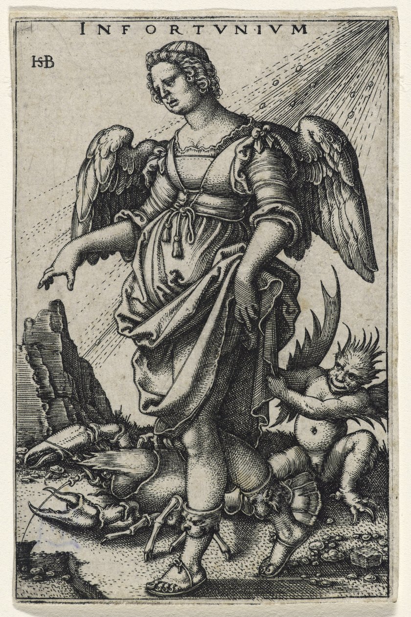 Olycka (Das Ungluck) (gravyr på lagt papper) av Hans Sebald Beham