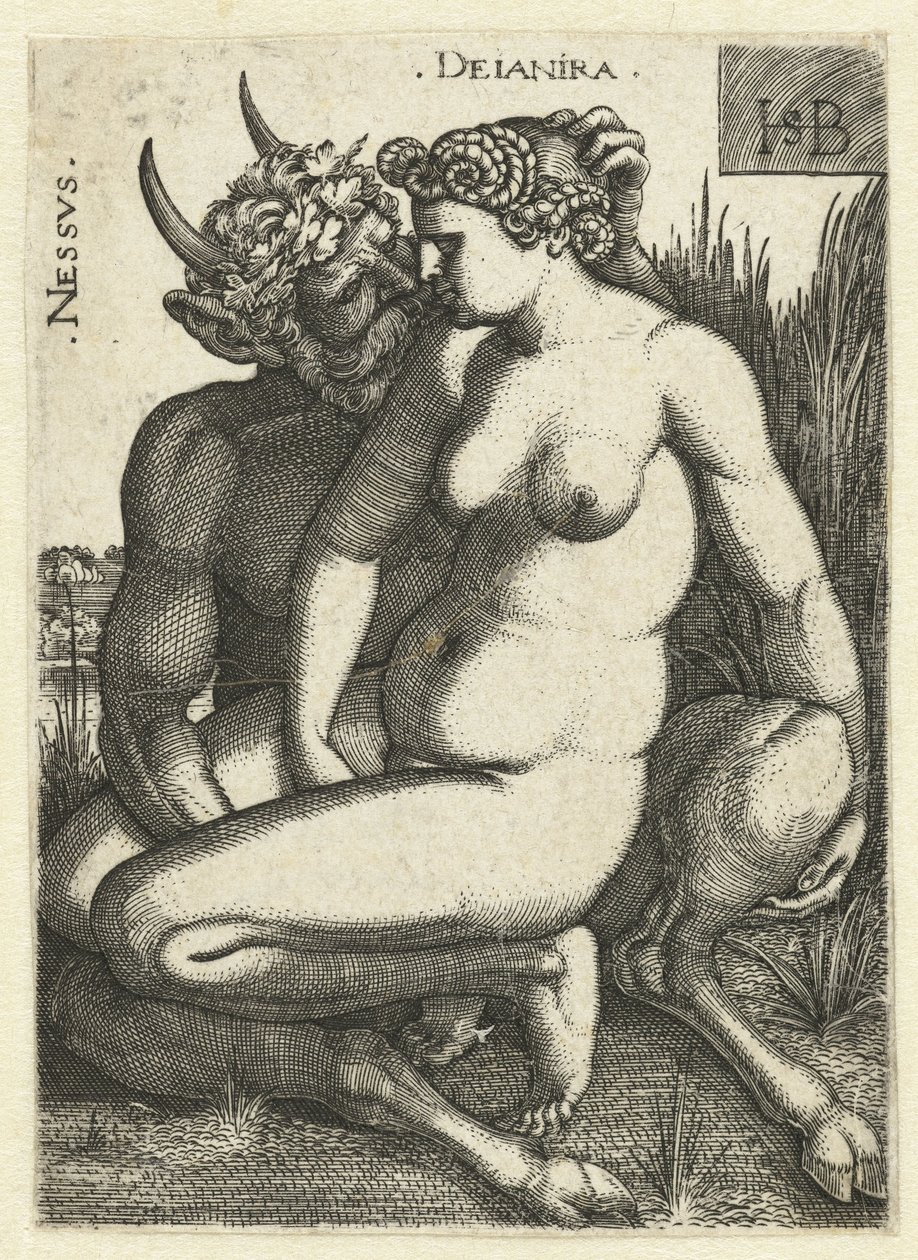 Nessus en Deïnira Nessvs Deianira (titel på objekt) av Hans Sebald Beham