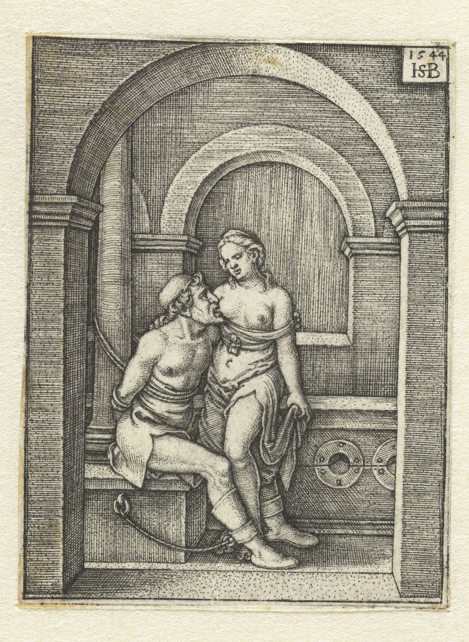 Pero diar den kedjade Cimon i fängelset Caritas Romana av Hans Sebald Beham