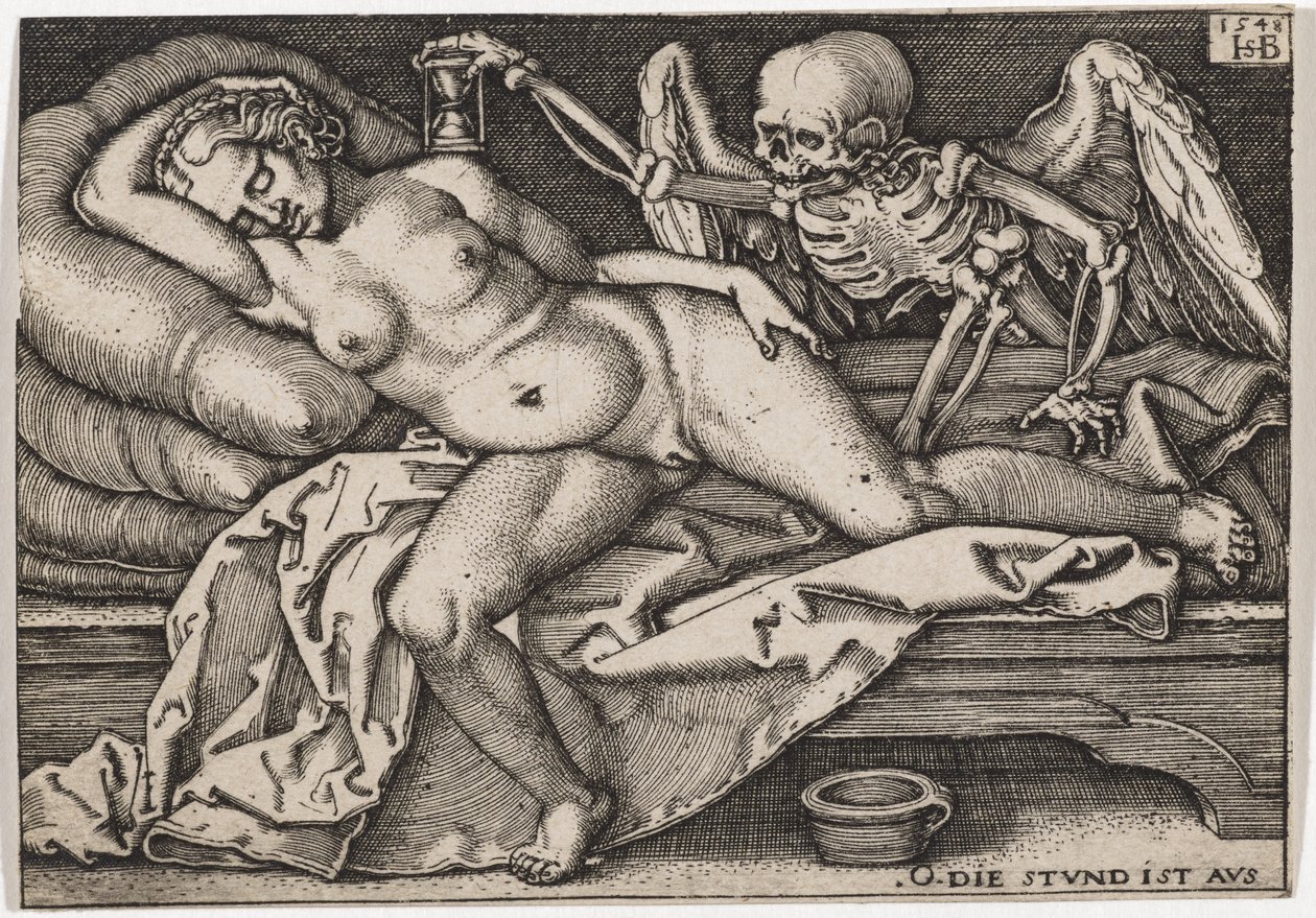 Sovande flicka och döden, 1548 av Hans Sebald Beham