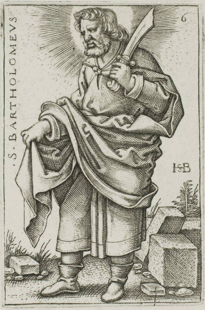 S:t Bartolomeus, plåt 6 från De tolv apostlarna av Hans Sebald Beham