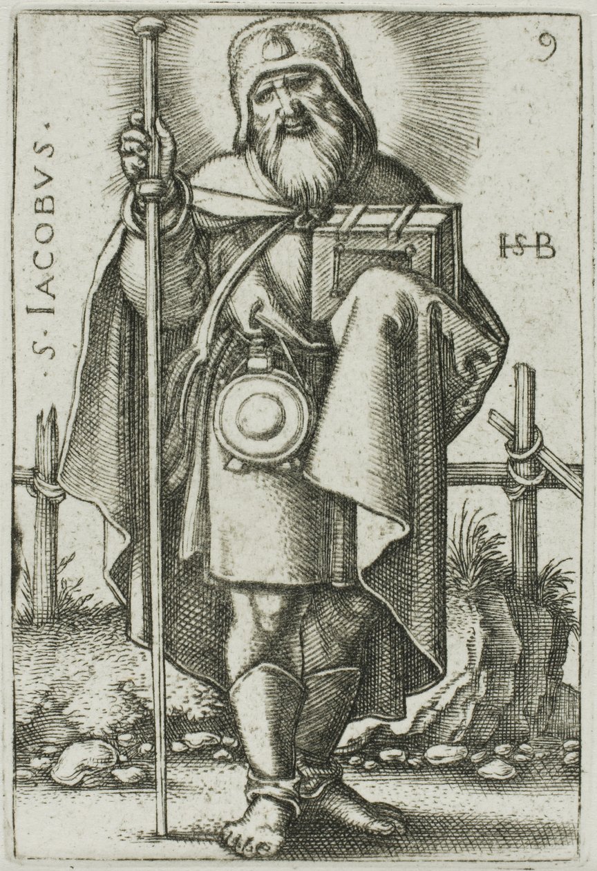 St. James Major, skylt 9 från De tolv apostlarna av Hans Sebald Beham