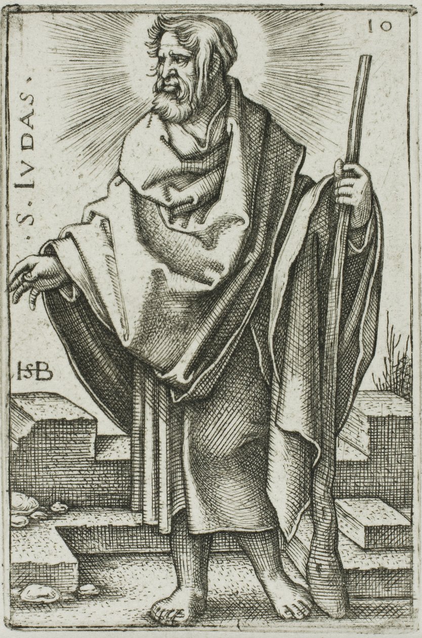 St. Judas, skylt 10 från De tolv apostlarna av Hans Sebald Beham