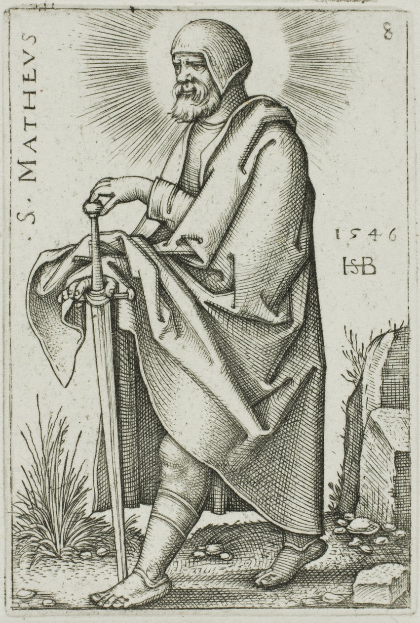 Matteus, plåt 8 från De tolv apostlarna av Hans Sebald Beham