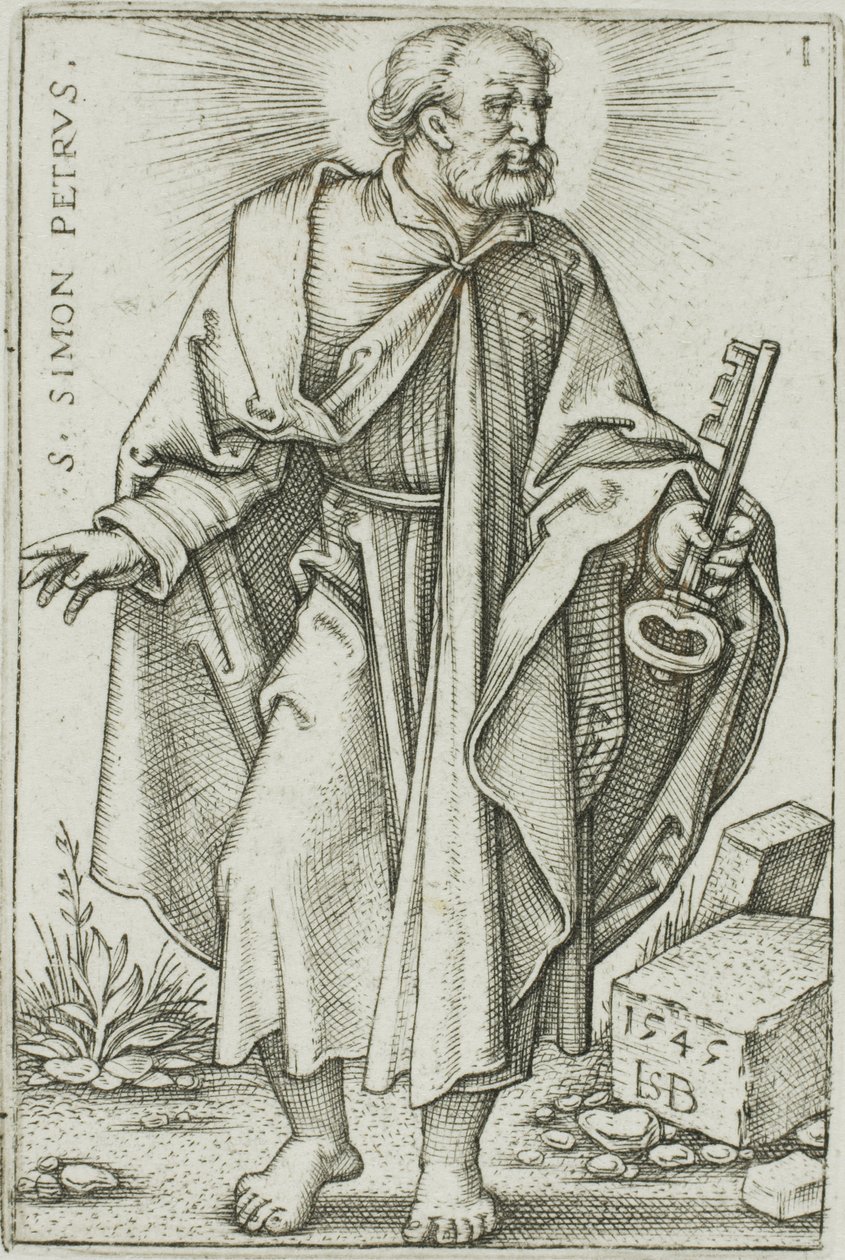 S:t Petrus, plåt 1 från De tolv apostlarna av Hans Sebald Beham