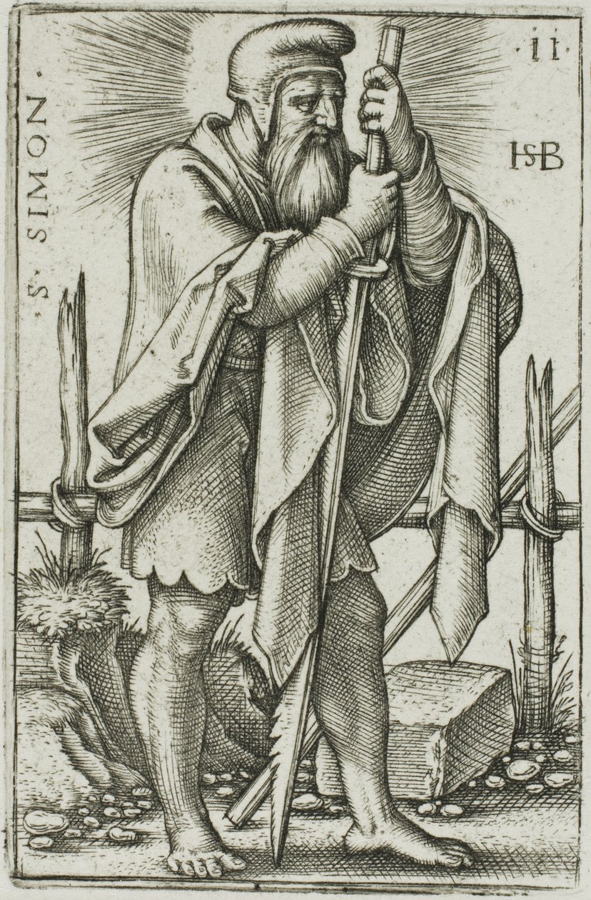 St Simon, plåt 11 från De tolv apostlarna av Hans Sebald Beham