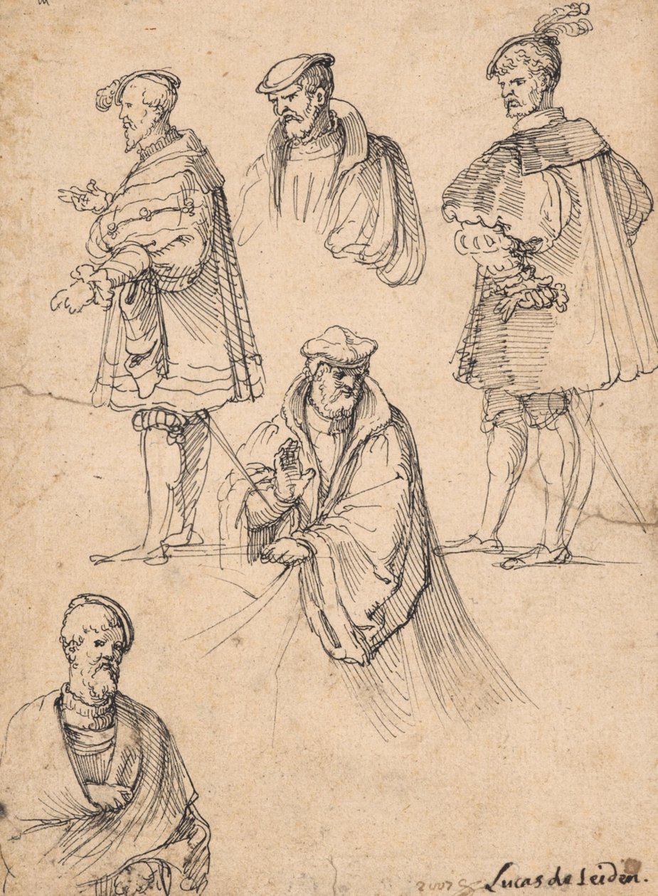 Studieblad med figurer av Hans Sebald Beham