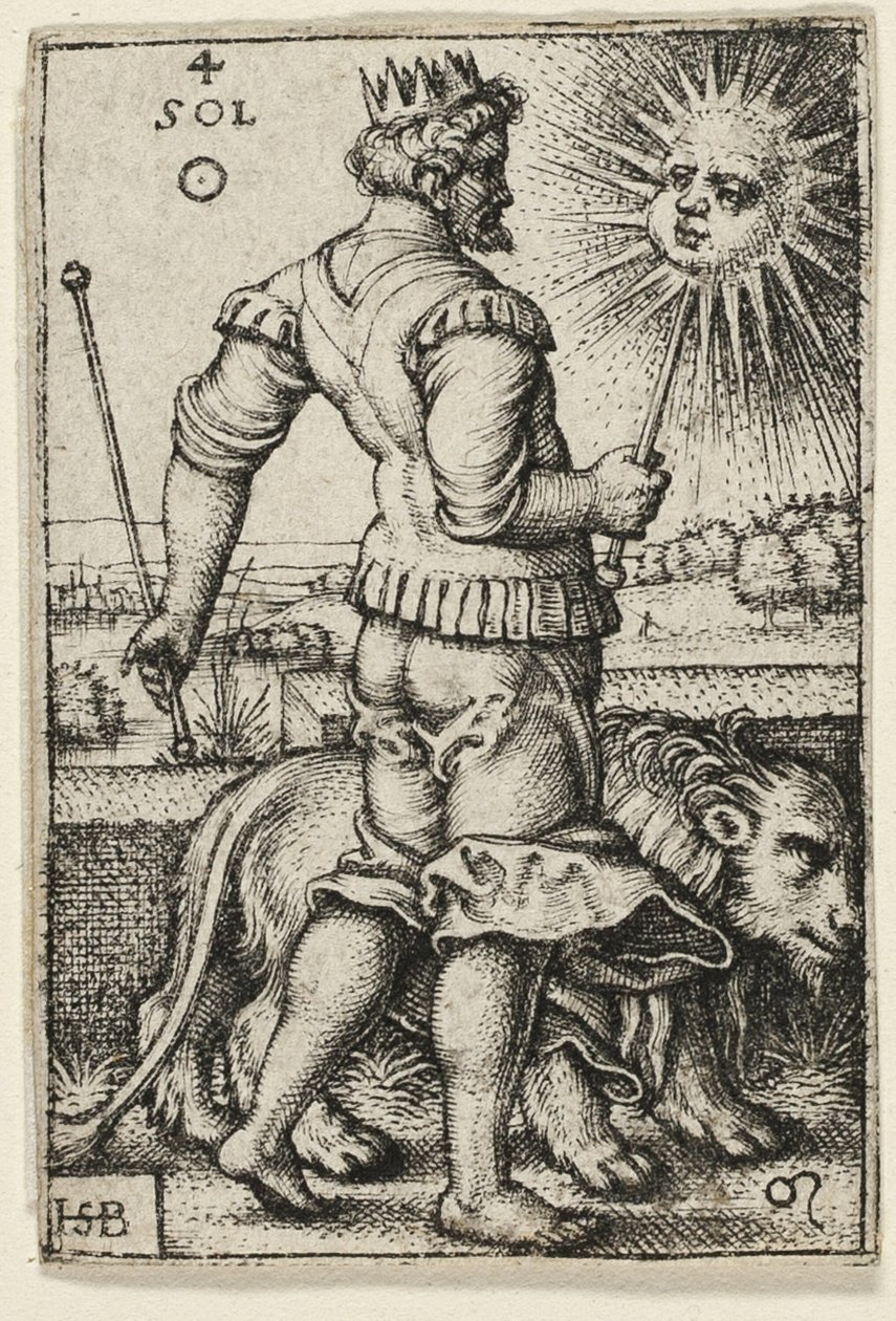 Sun, tallrik fyra från The Seven Planets with the Zodiacs av Hans Sebald Beham