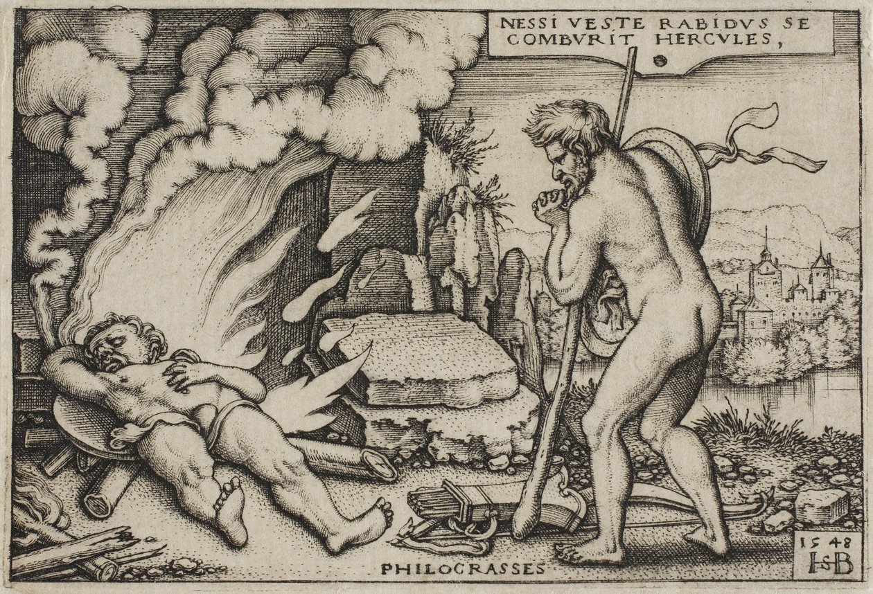 The Death of Hercules, från The Labors of Hercules, 1548 av Hans Sebald Beham