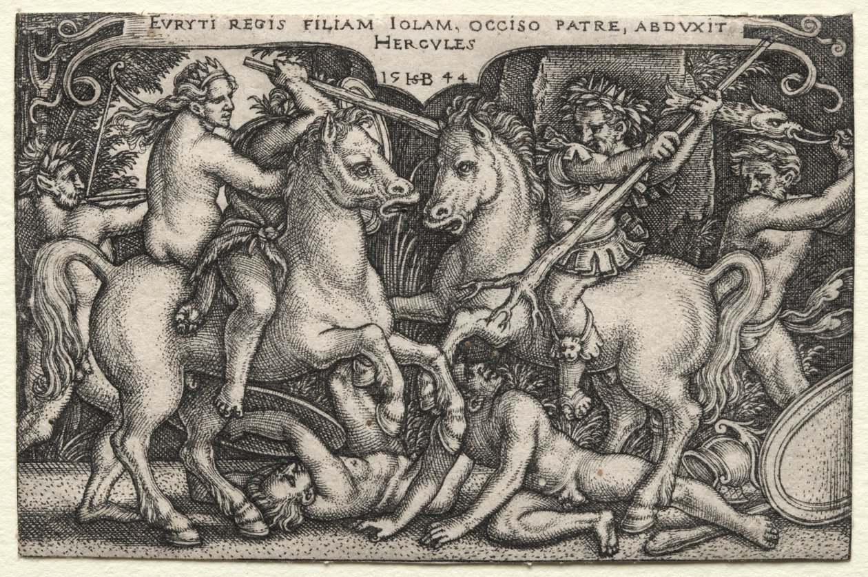 Herkules kidnappar Iole av Hans Sebald Beham