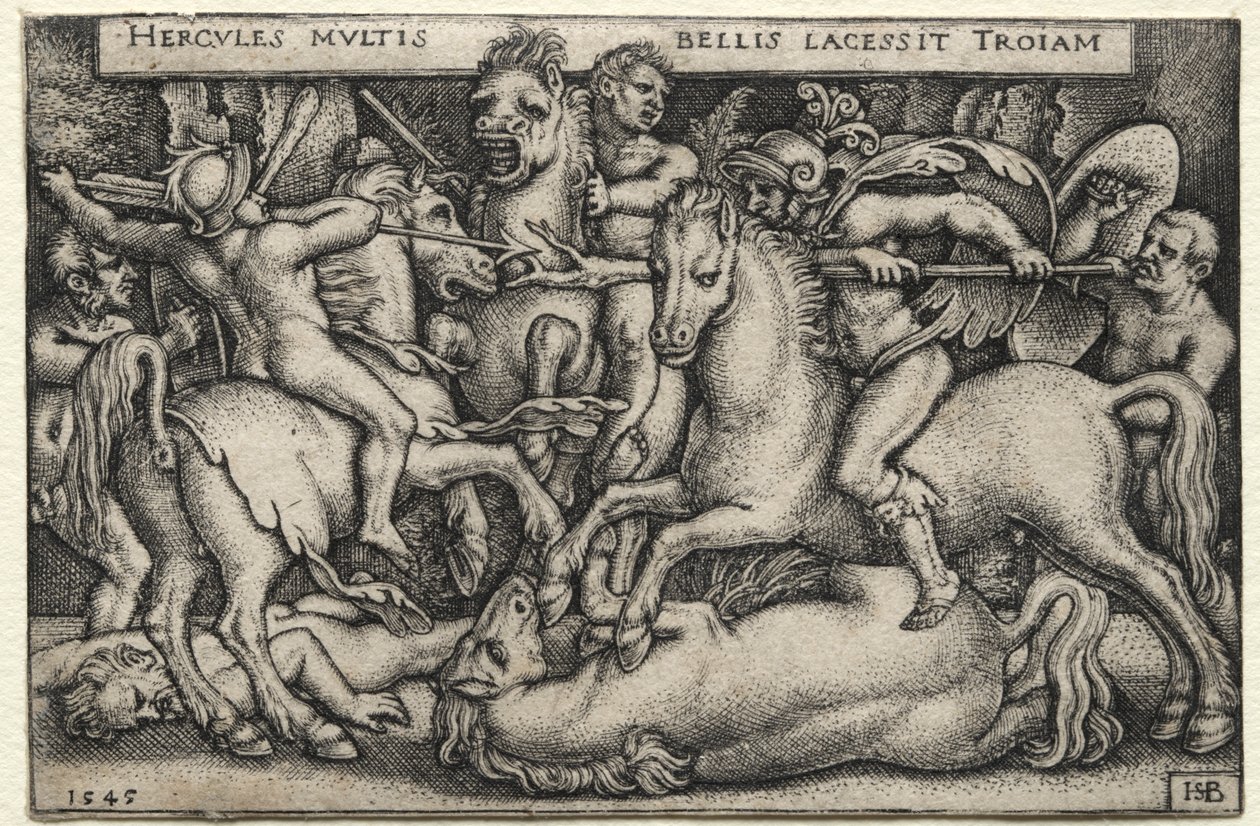 The Labours of Hercules: Hercules erövrar Troy av Hans Sebald Beham