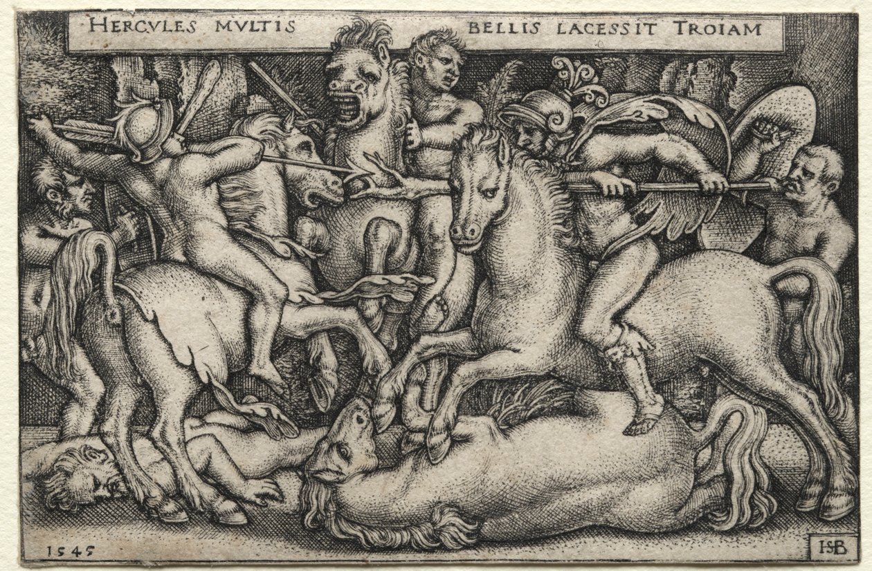 The Labours of Hercules: Hercules Conquering Troy, 1545. av Hans Sebald Beham