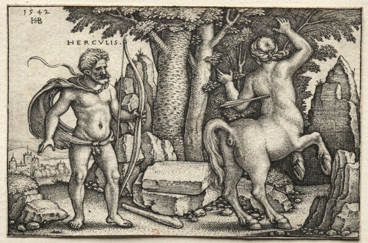 Herkules skjuter Nessus av Hans Sebald Beham