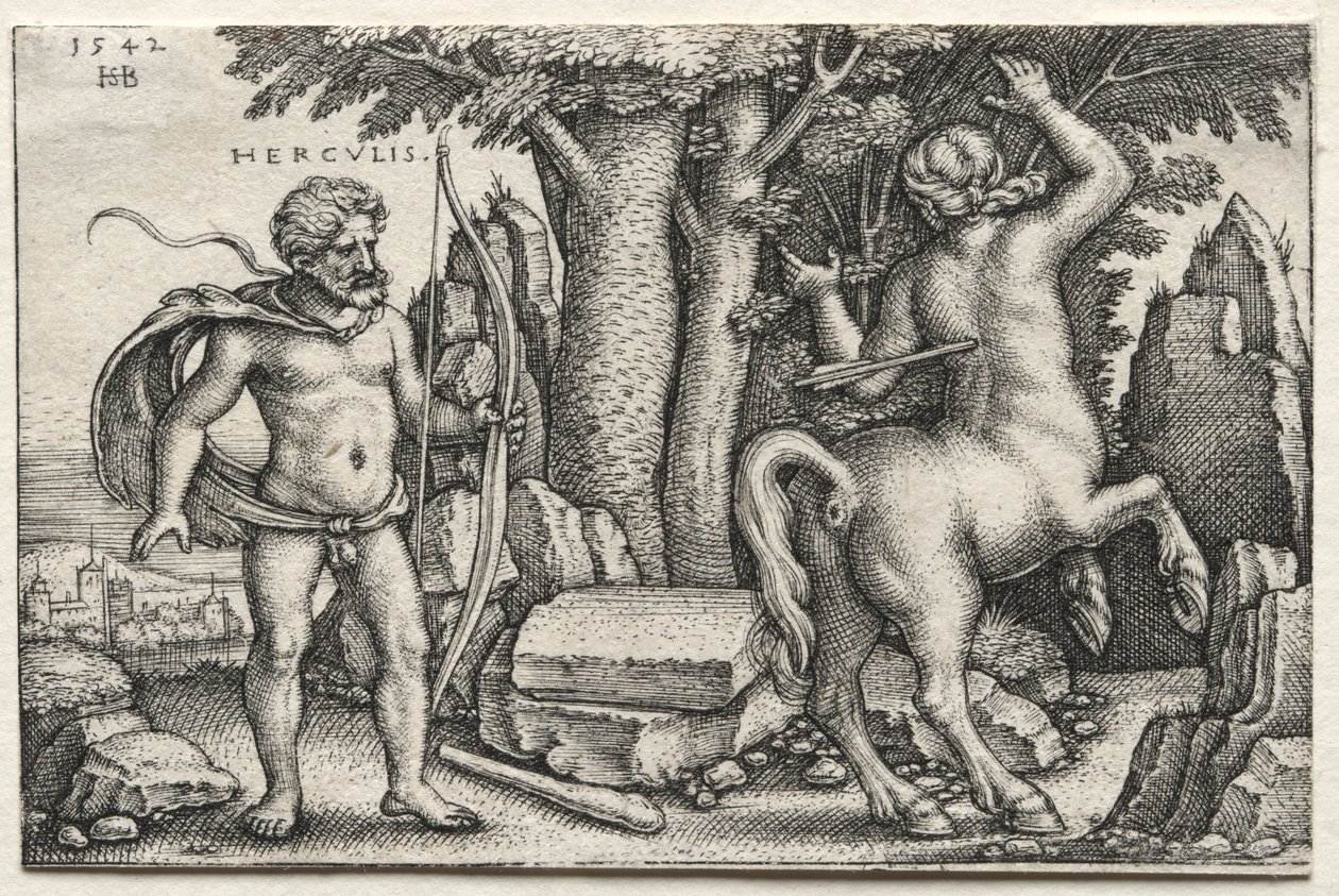 Herkules och Nessus av Hans Sebald Beham